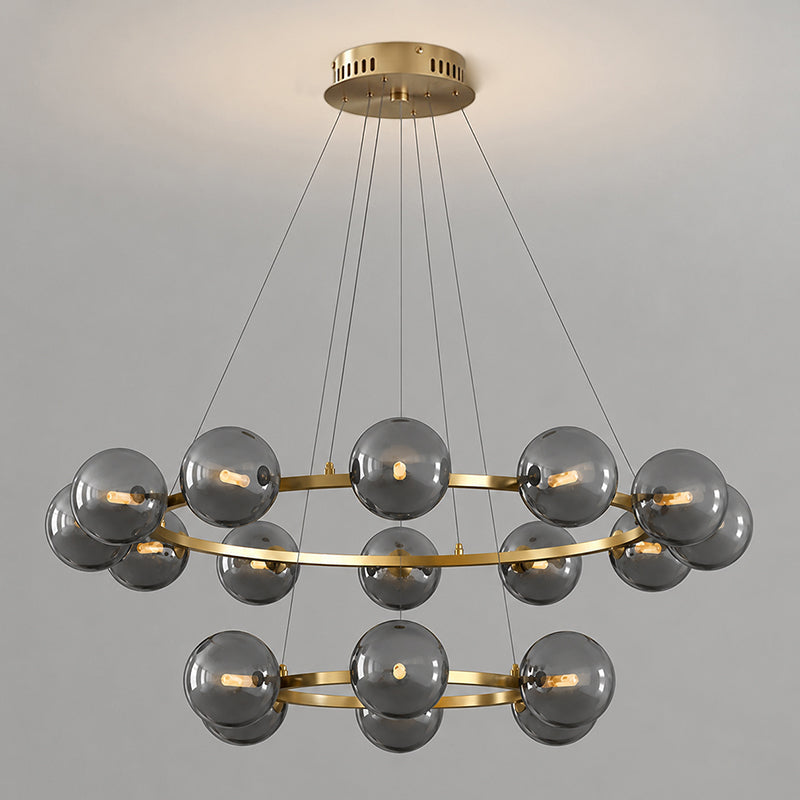 Moderne Kroonluchter met Glazen Kappen – Stijlvol Metalen Design voor Eetkamer Woonkamer Slaapkamer Restaurant