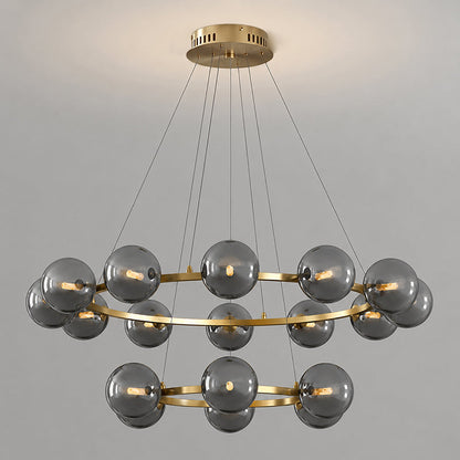 Moderne Kroonluchter met Glazen Kappen – Stijlvol Metalen Design voor Eetkamer Woonkamer Slaapkamer Restaurant