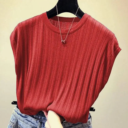Zomer T-Shirt van Knitstof Luchtig en Comfortabel