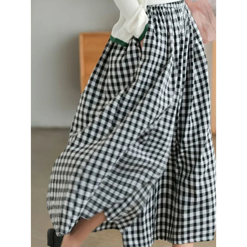 Zomerse Ruitbroek Elegante Vrouwelijke Stijl