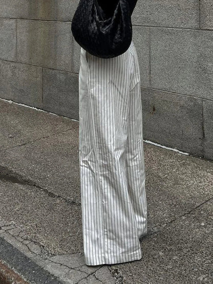 Streepjes Broek Zwart Wit voor Dames