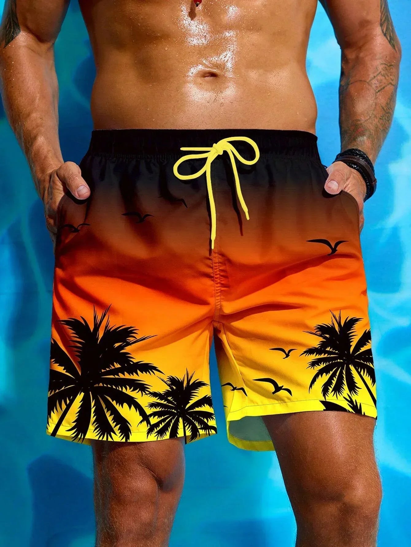 Herensechte Zomershorts voor Mannen met Tropisch Motief
