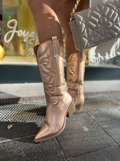 Cowboylaarzen Metallic Glanzend Western Stijl