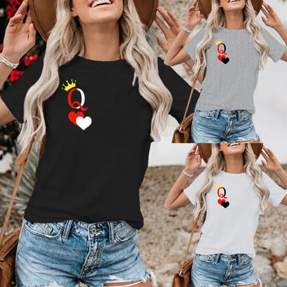 Vrouwenshirt Dubbele Harten Print Zwart Wit - StudioMarella