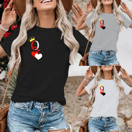 Vrouwenshirt Dubbele Harten Print Zwart Wit - StudioMarella
