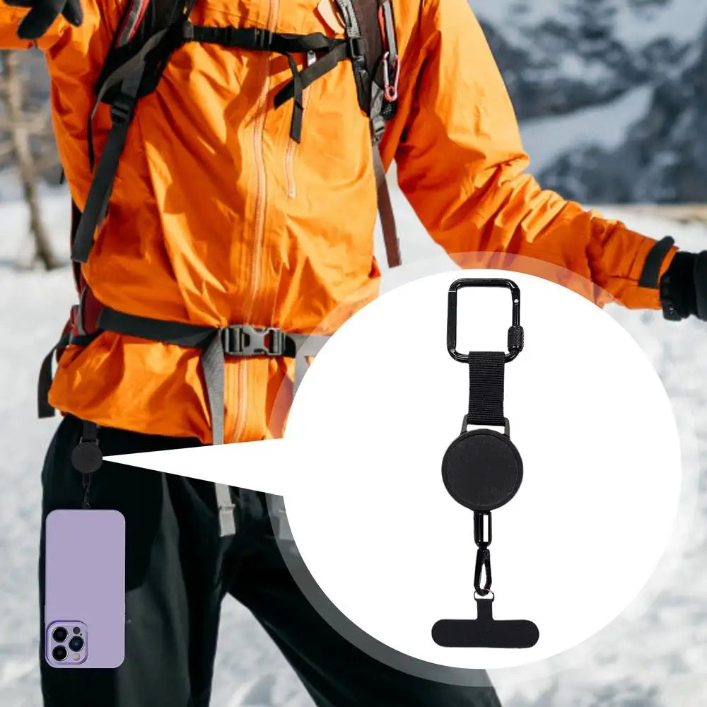 Intrekbare Telefoonhouder met Diefstalbeveiliging en Riemclip voor Actieve Levensstijl