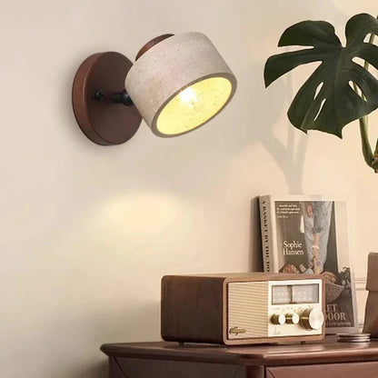 Wandlamp Travertin Steen LED E27 3000K Japandi Compact Rond