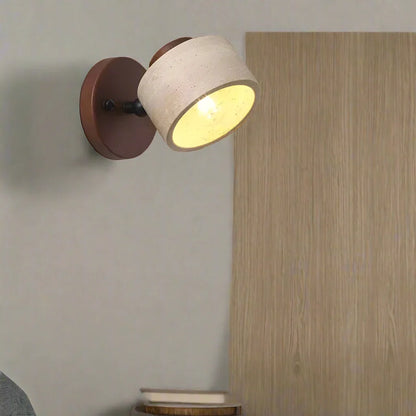 Wandlamp Travertin Steen LED E27 3000K Japandi Compact Rond