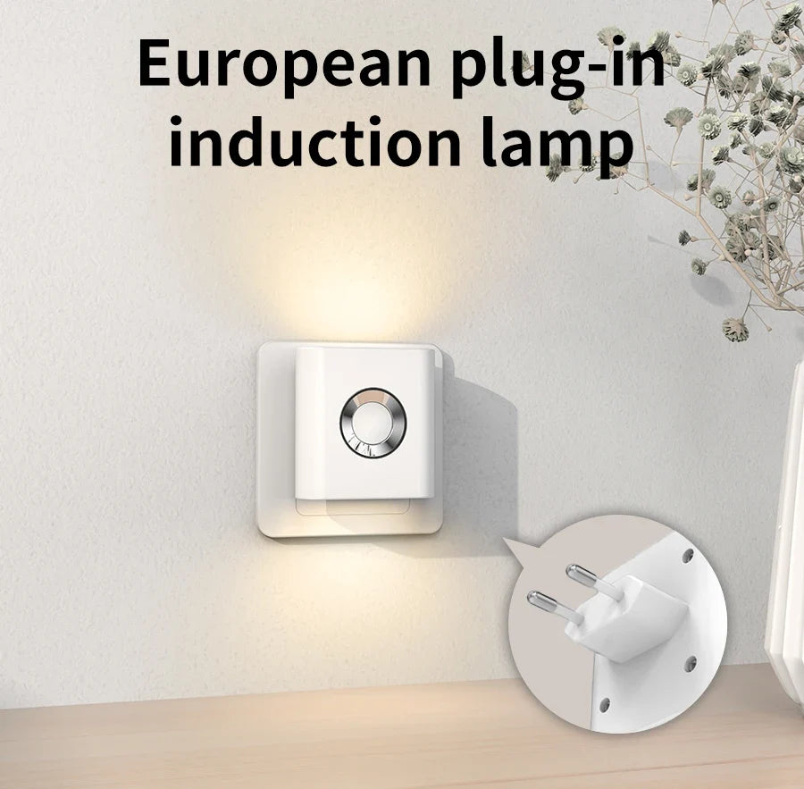 LED Wandlamp Stopcontact Bewegingssensor 5.8G Radar Warm Wit Slaapkamer Gang Toilet Nachtlamp Automatisch Sensor Nachtlicht Plug-in