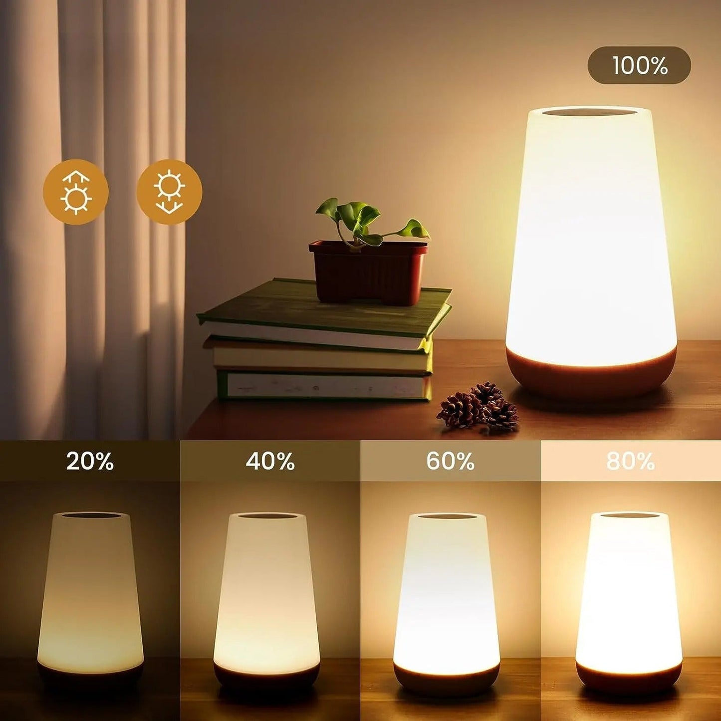 RGB Sfeerverlichting met Afstandsbediening — Dimbare Tafellamp 13 Kleuren Touch Control