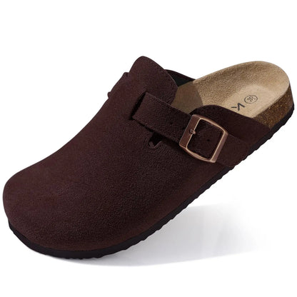 Leren Slippers voor Dames met Kurksok