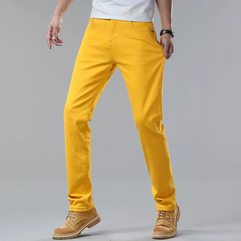 Heren Jeans Slim Fit Comfortabel Straight Model