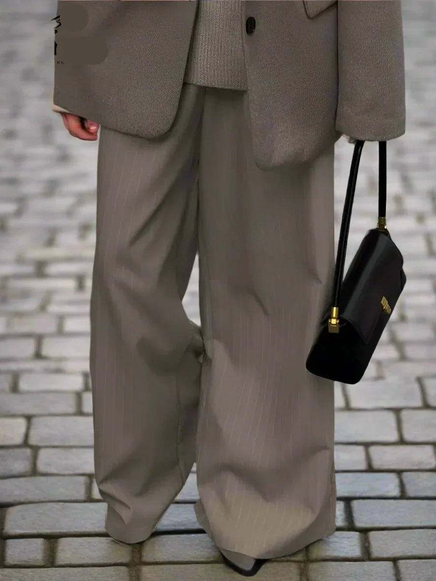Dames Oversized Broek Khaki Met Print