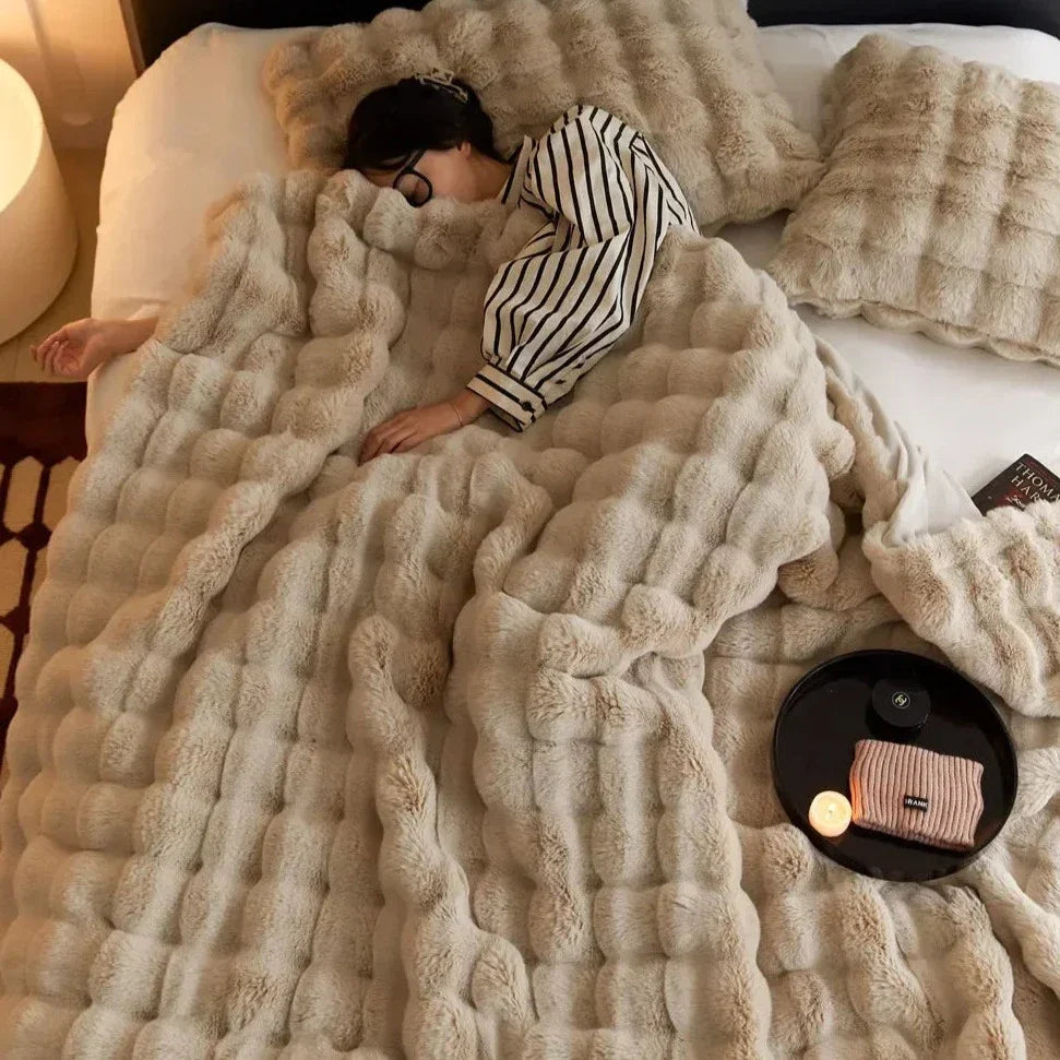 Zachte Imitatiebont Plaid - Pluizige Warme Deken voor Bank en Bed - 160x200 cm