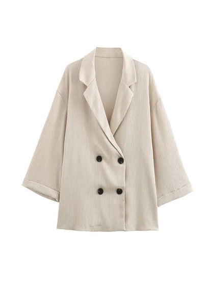 Blazer Doppio Petto Set: Elegante Casual Heren Pak