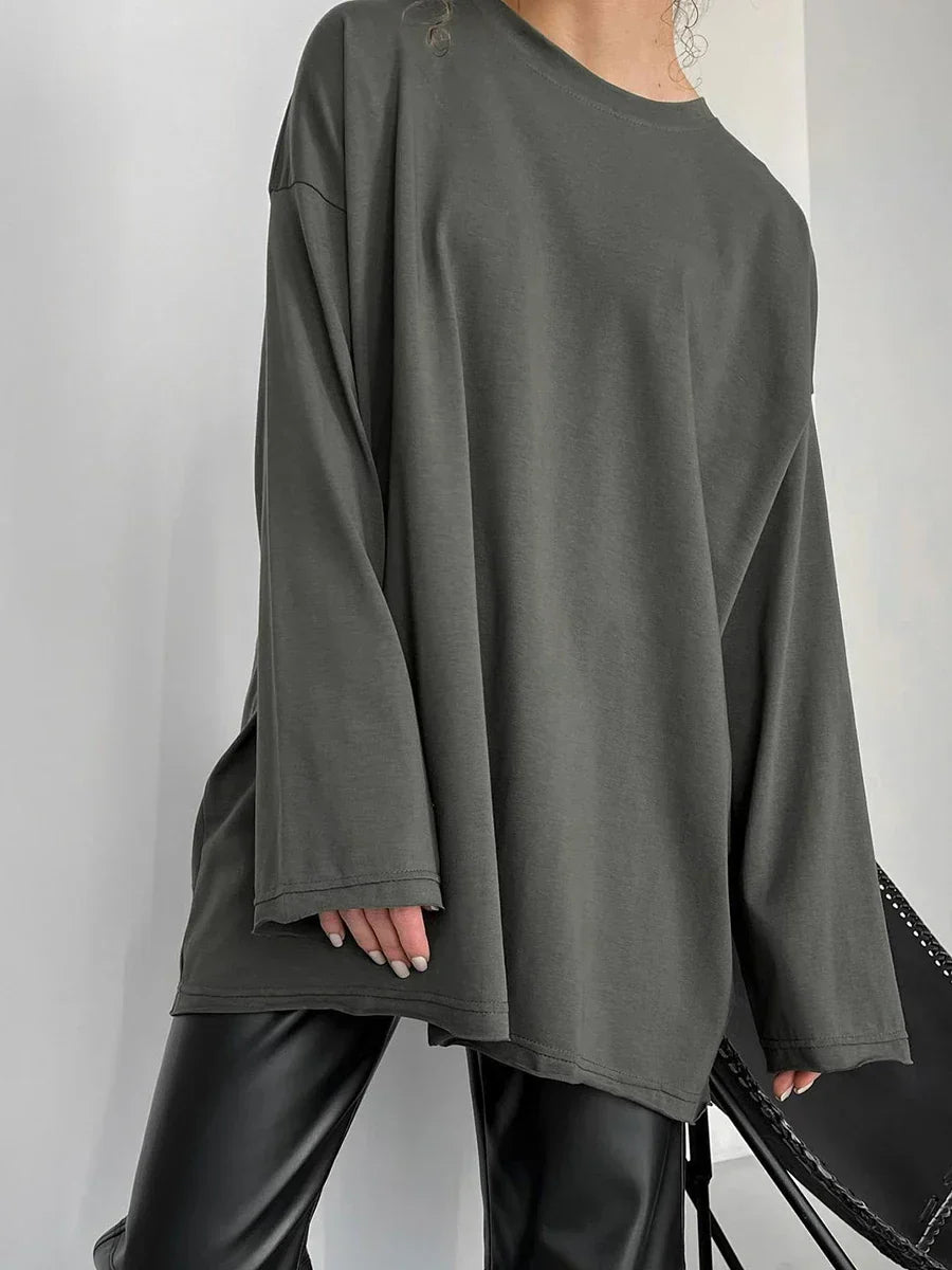 Oversized Trui Basic Lange Mouw