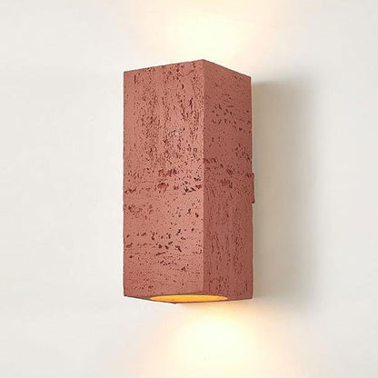 Japandi Wandlamp Travertijn Look Cement Rechthoek Warm Licht Woonkamer Slaapkamer