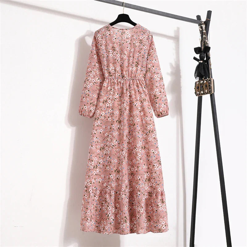 Dalia | Vestito Lungo Elegante Floreale per Estate-5
