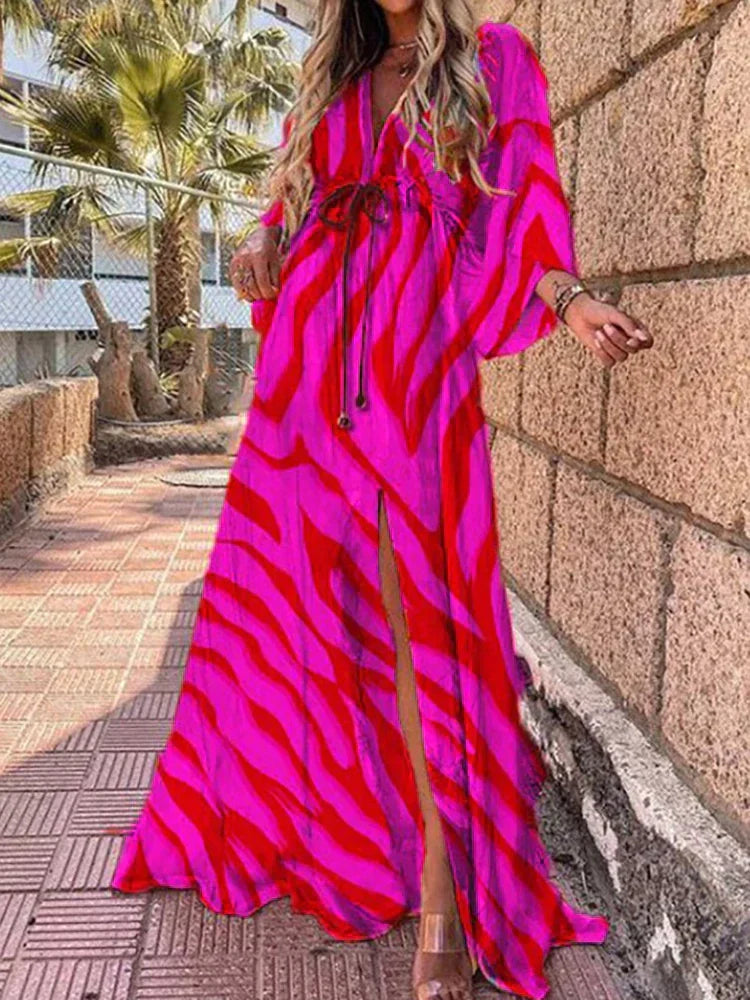 Vrouwelijke Zomerjurk Bedrukte Strandjurk Elegant