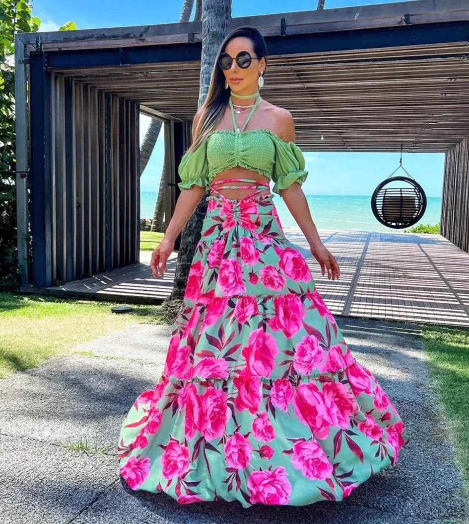 Zomerjurk Vrouw Strandjurkje Bloemenprint Kleurrijk