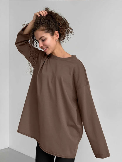 Oversized Trui Basic Lange Mouw