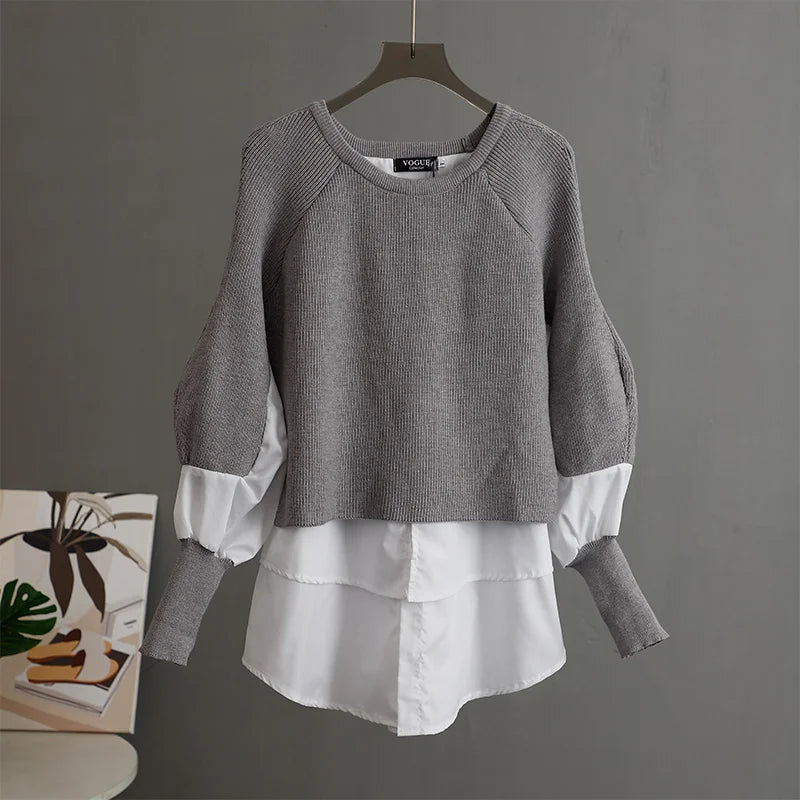 Dames Trui Ronde Hals Gebreid Vintage Look