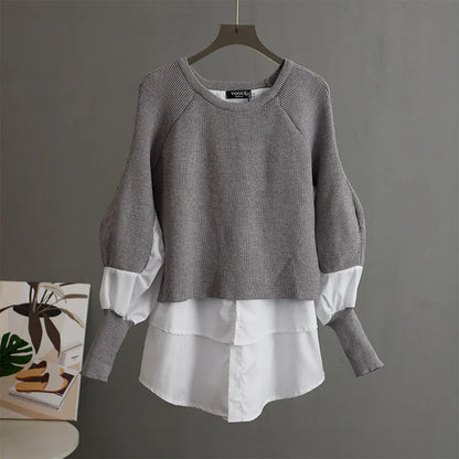 Dames Trui Ronde Hals Gebreid Vintage Look