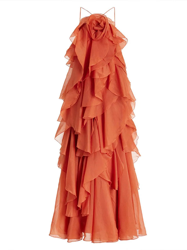 Cataleya Maxi Jurk met Ruches en Lagen Zomerjurk Vrouw