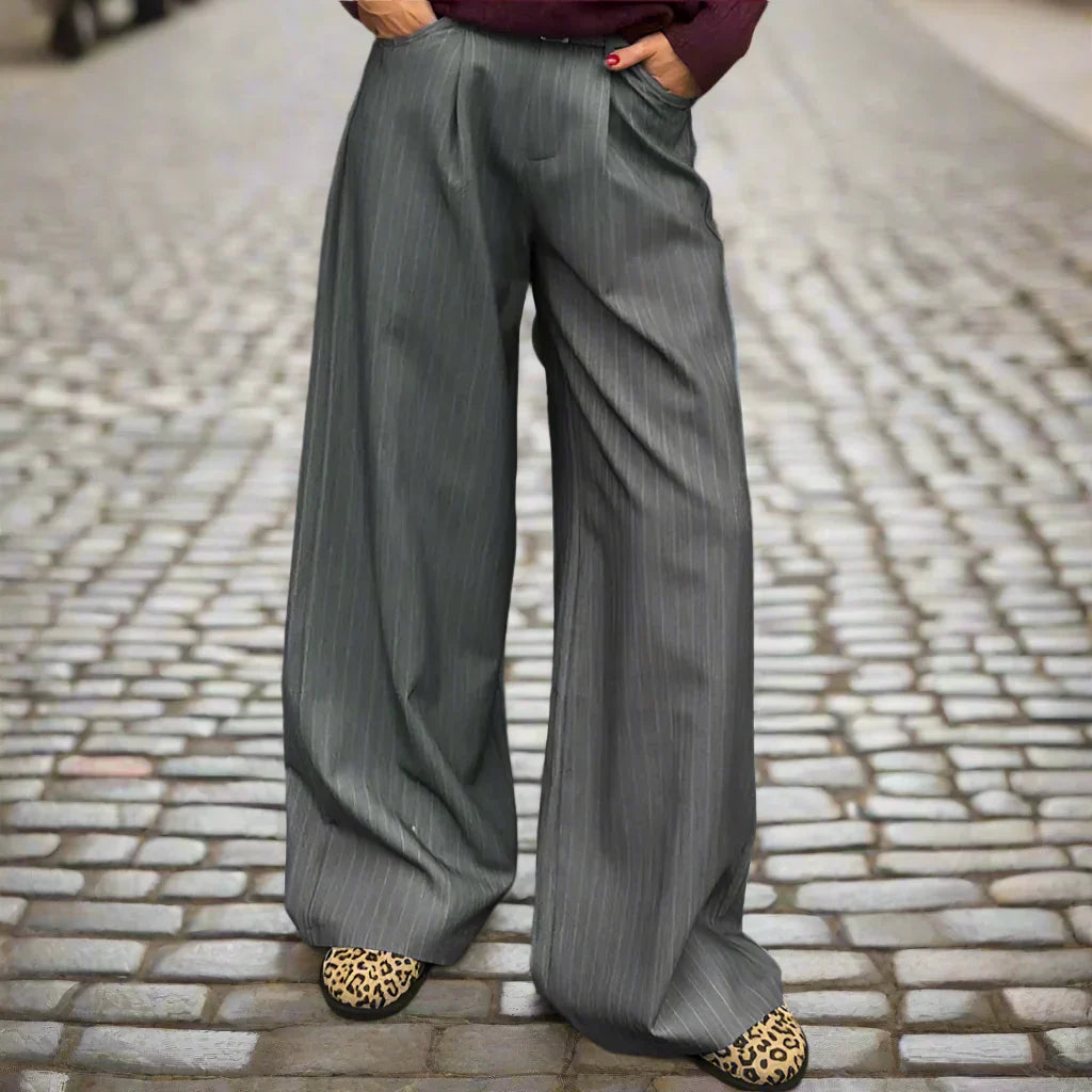 Dames Oversized Broek Khaki Met Print