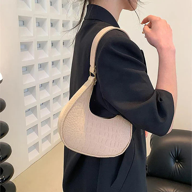 Halve Maan Handtas Leer Chic Design