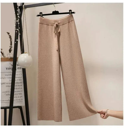 Dames Oversized Broek Zwart Gebreide Jogbroek