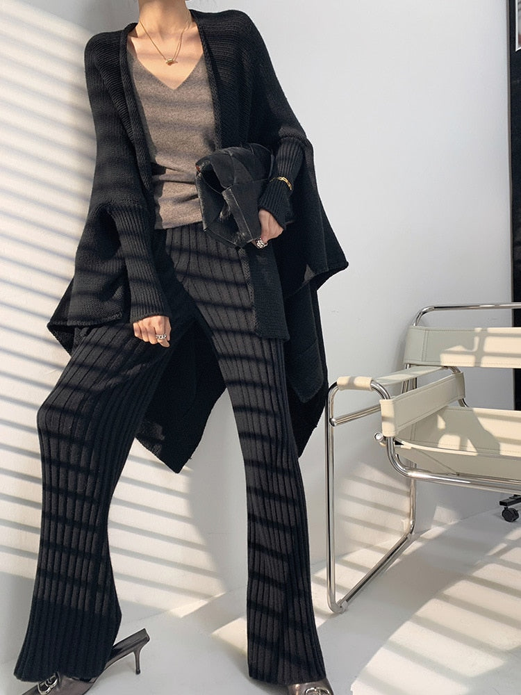 Vrouwelijke Gebreide Broek Comfortabel Ruim Elastisch