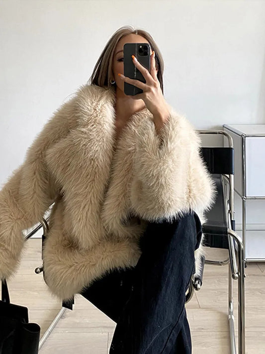 Dames Faux Fur Jas Slank en Stijlvol - StudioMarella