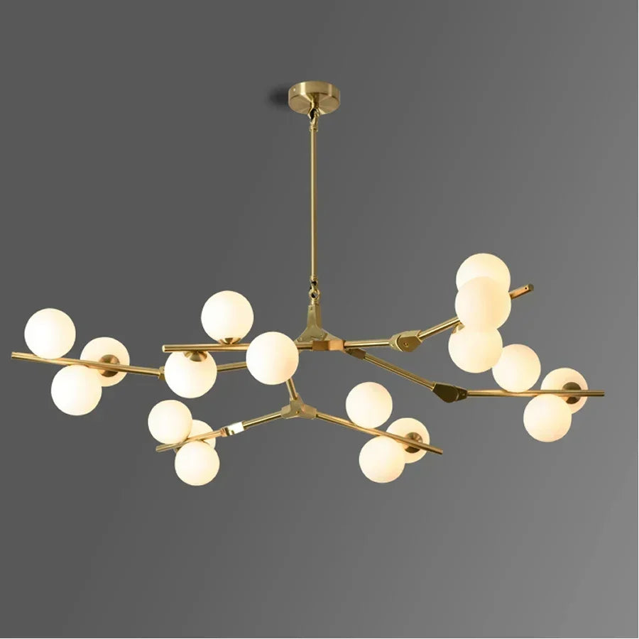 Hanglamp Takkenstructuur Mat Glas Goud Zwart G4 LED Woonkamer Eetkamer Scandinavisch Modern 12 18 24 Bollen