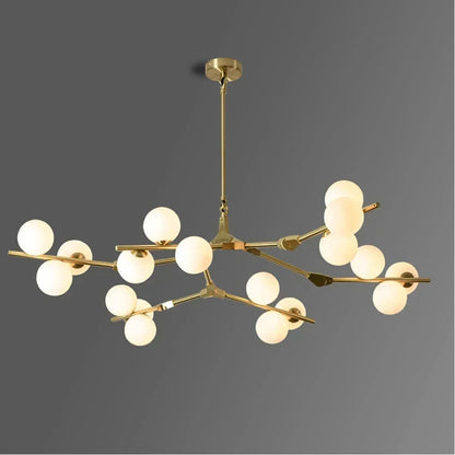 Hanglamp Takkenstructuur Mat Glas Goud Zwart G4 LED Woonkamer Eetkamer Scandinavisch Modern 12 18 24 Bollen