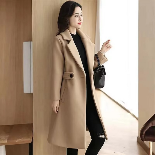 Dames Winterjas Elegance Ceintuur Knopen Warm - StudioMarella