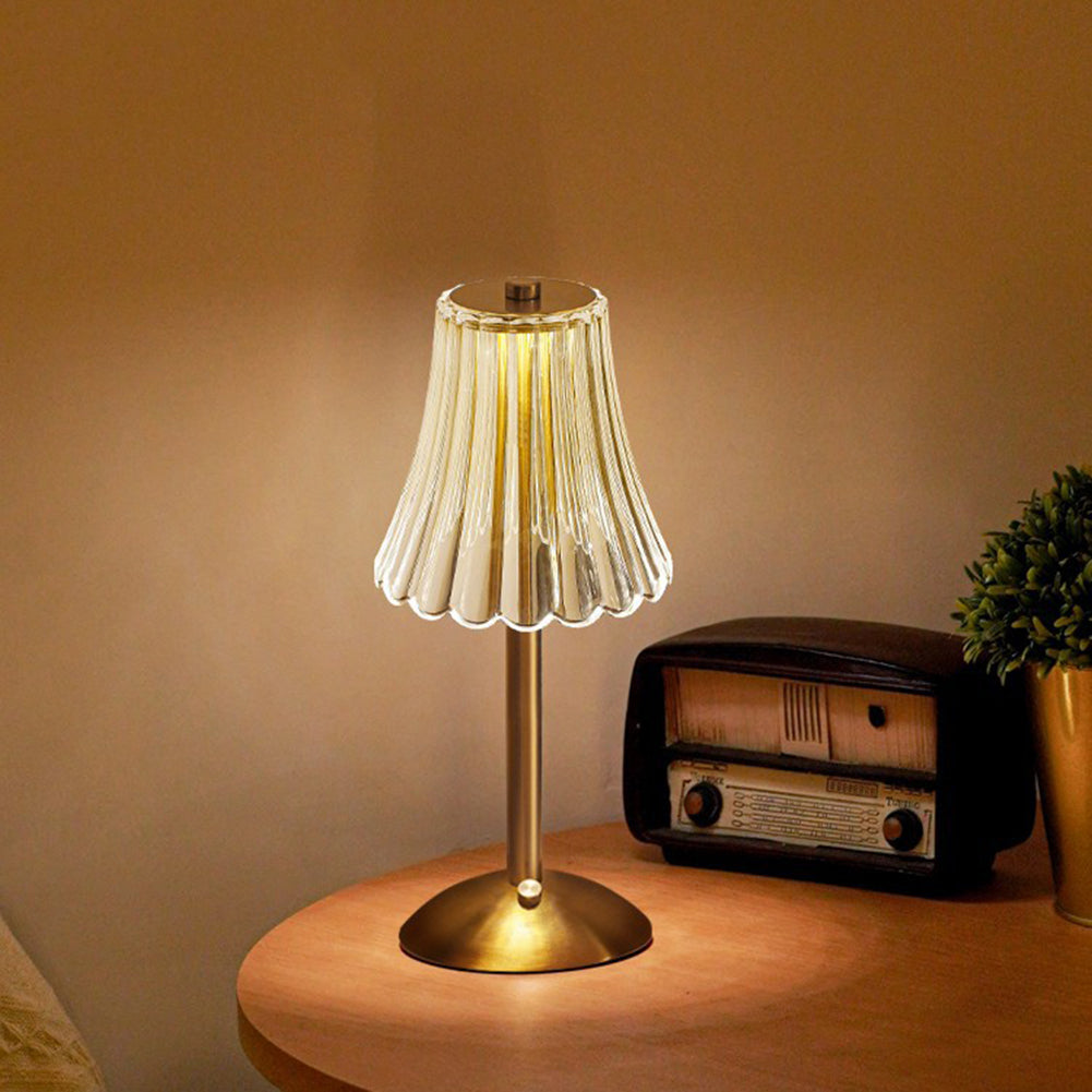 Tafellamp Touch Dimbaar LED Kristal Goud Aluminium Acryl Slaapkamer Woonkamer