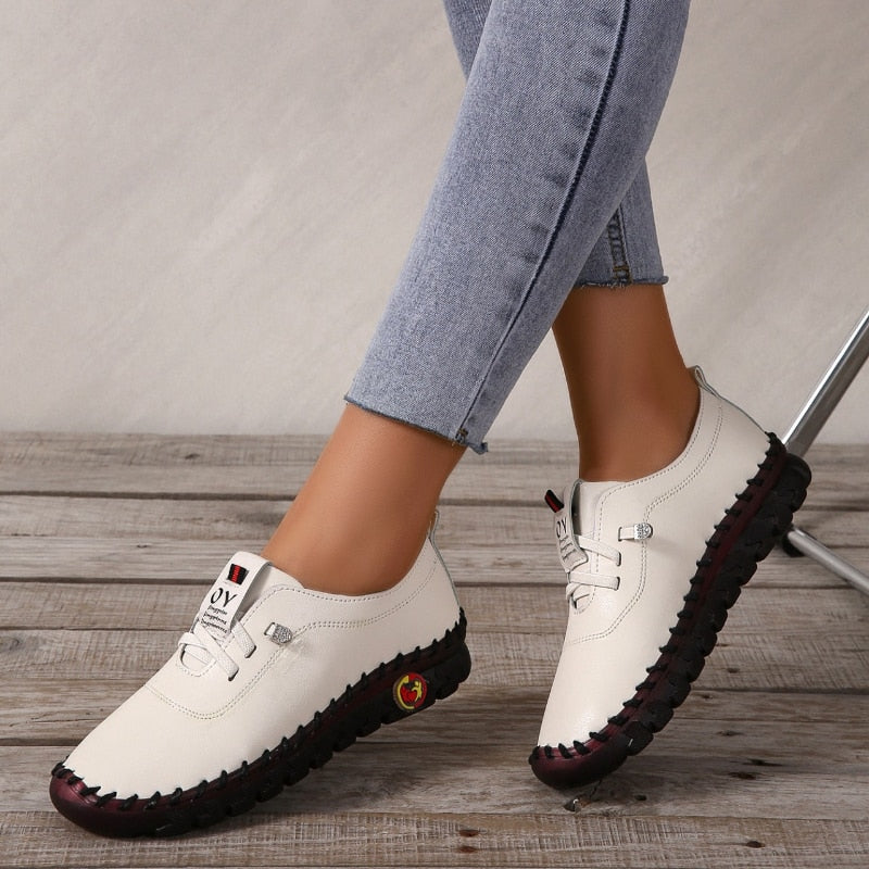 Comfortabele Platte Dames Loafer met Voetboogsteun en Orthopedische Zool