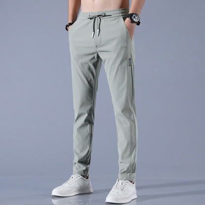 Mannen Chino Broek Comfortabel Zwart Grijze Pantalon