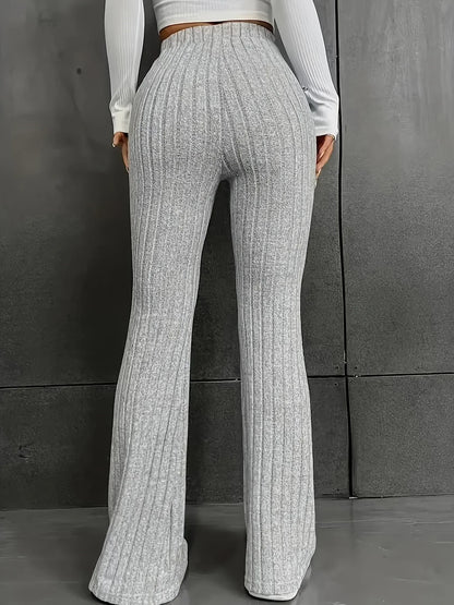 Dames Broek Hoge Taille Slimfit Flairpijp Stretch