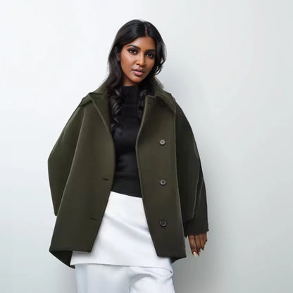 Dames Wintervest Oversized Warm Trenchcoat Stijl