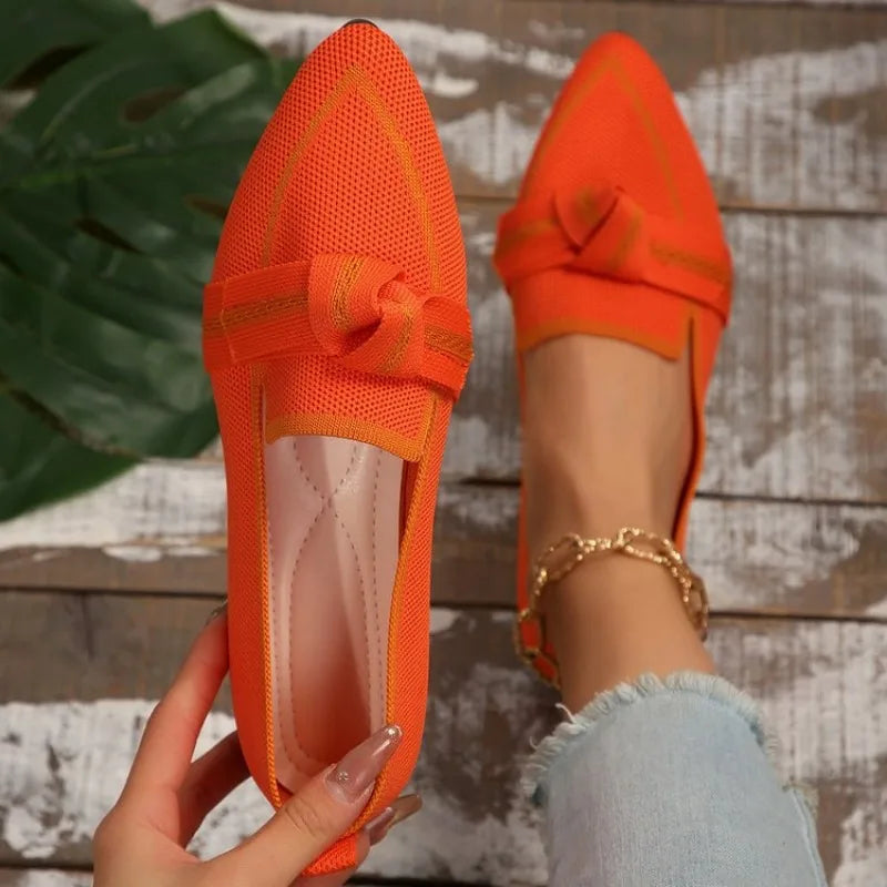 Ballerina Flats met Strik Detail Rood - StudioMarella