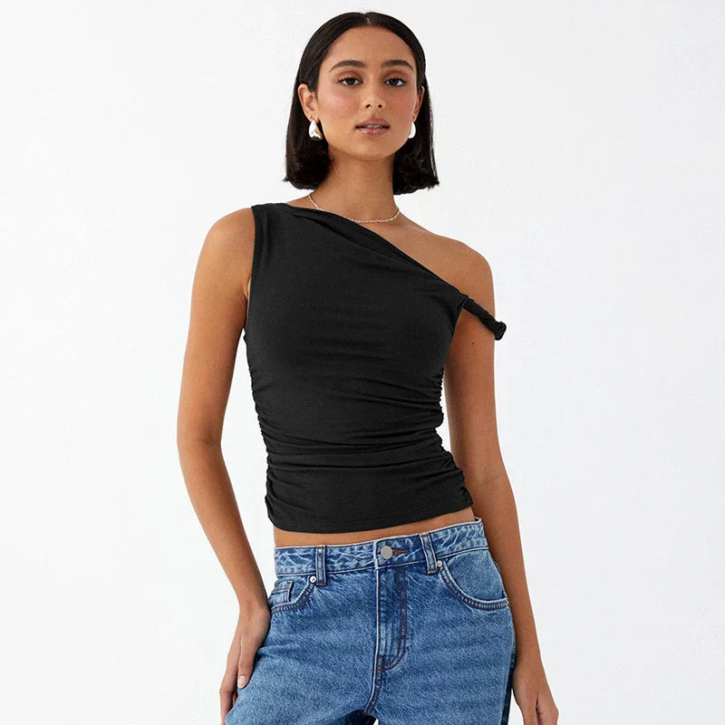 Vrouwelijke Off-shoulder Top met Elegant Design