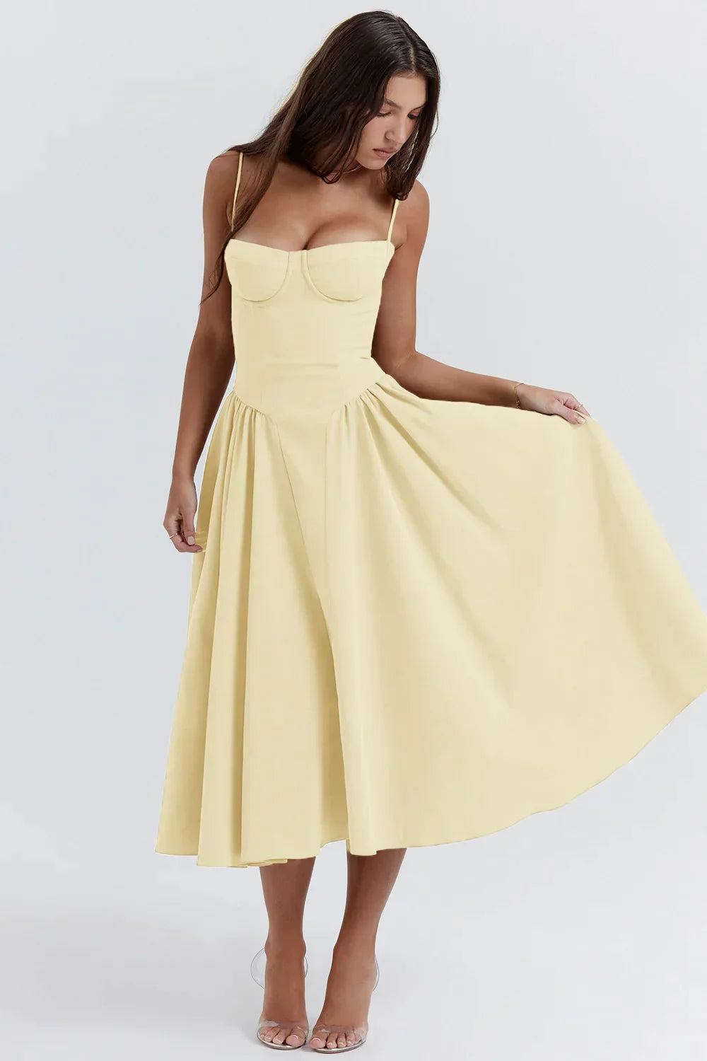 Strapless Avondjurk Geplooide Jurk Elegante Zomerjurk