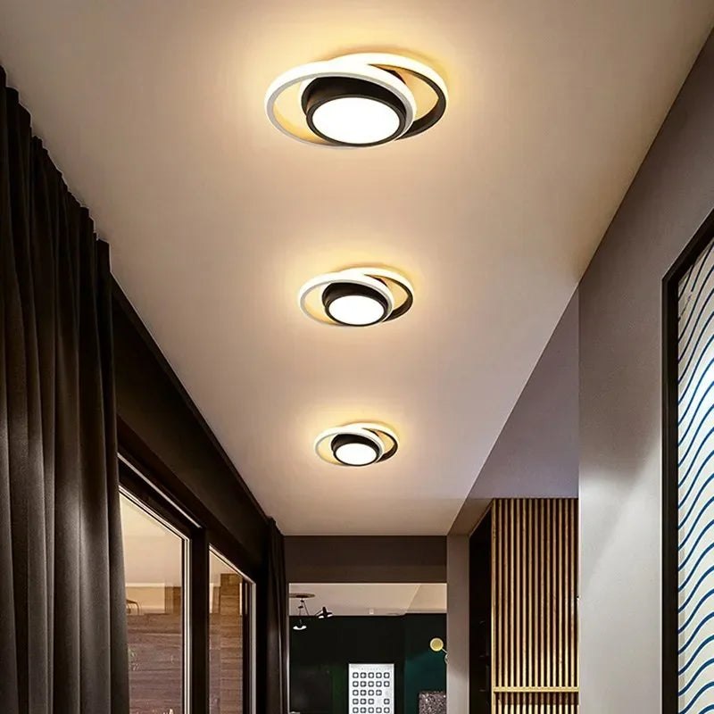 LED Plafondlamp met Dubbele Ringen Modern Design Hal Gang Kantoor Balkon Verlichting Creatief