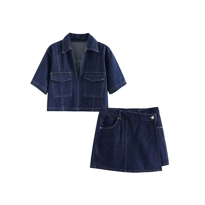 Dames Jeansset - Korte Broek en Minirok - StudioMarella