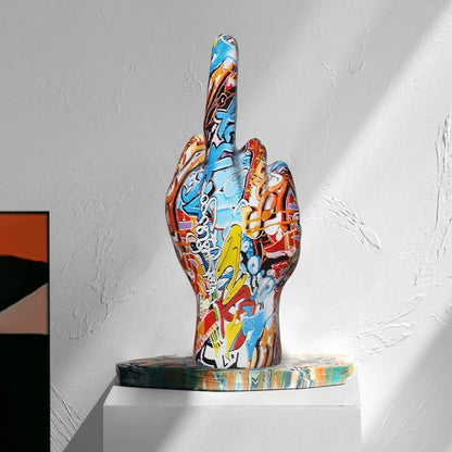 Beeldje Sculptuur Brutale Uitstraling Resin Decoratie Zwart 19cm Binnen Buiten