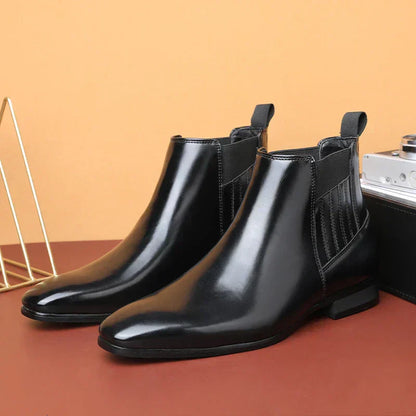 Leren Chelsea Boots voor Heren Glanzend Zwart
