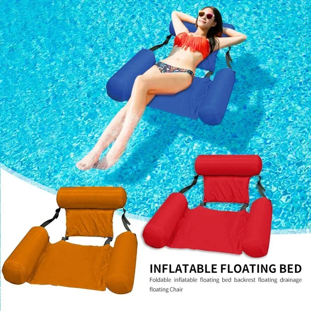 Opblaasbare Waterstoel met Rugleuning – Drijvende Zwembadstoel Mesh Design 100x120 cm Zwembadfauteuil