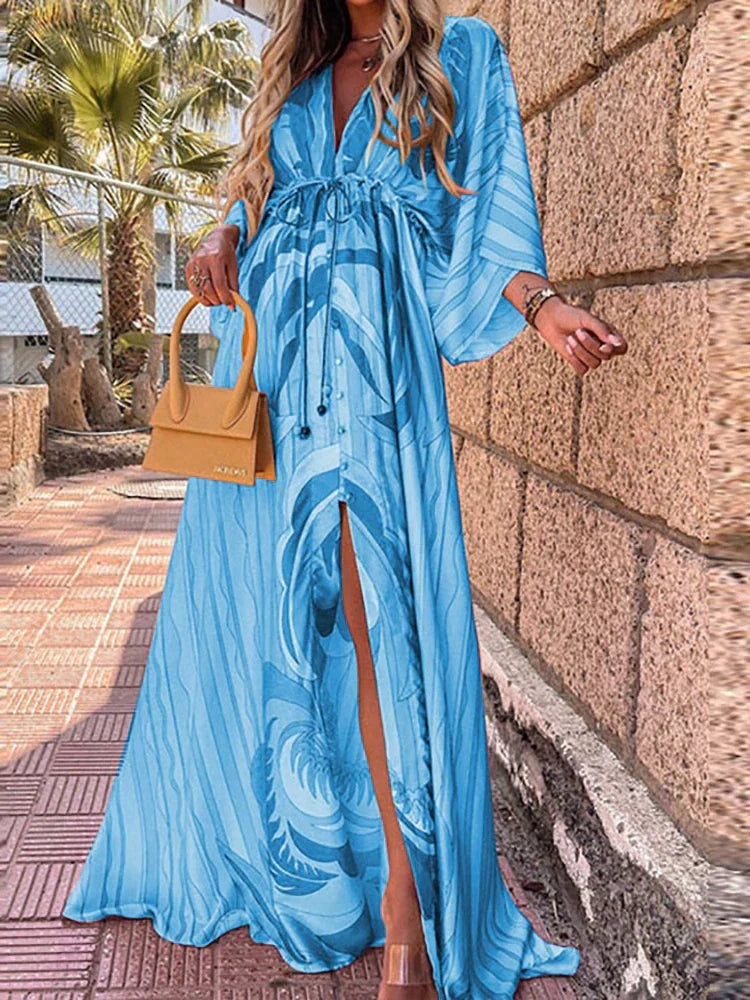 Vrouwelijke Zomerjurk Bedrukte Strandjurk Elegant